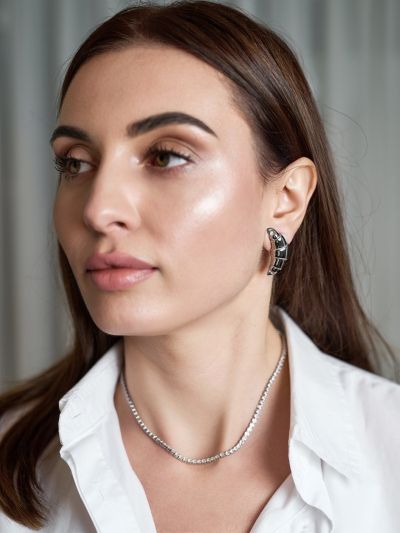 Cercei Silver Croissant 