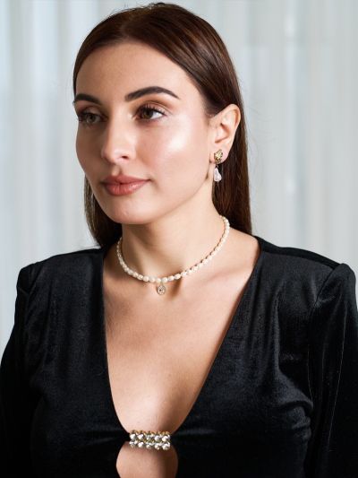 Colier cu perle si zirconiu