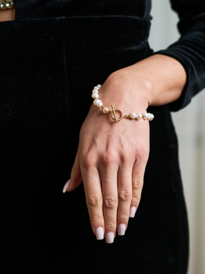 Brățară cu perle 18k