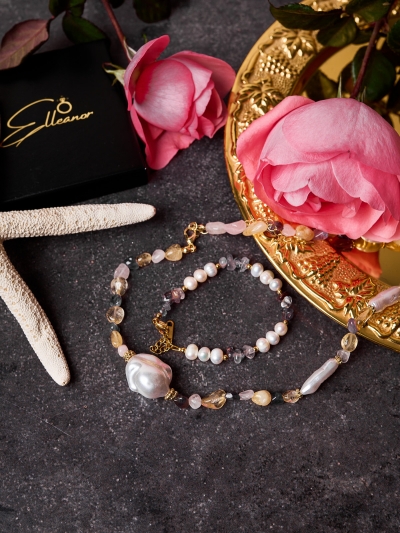 Brățară cu perle si ametist 