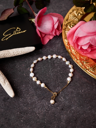 Brățară cu perle și lanț reglabil 