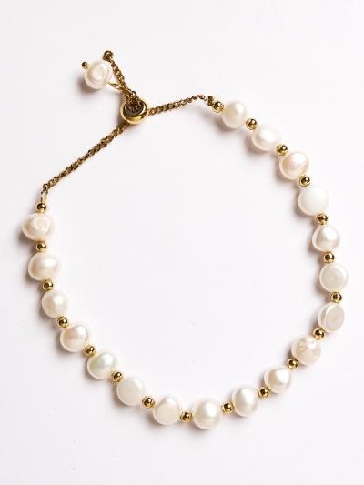 Brățară cu perle și lanț reglabil 