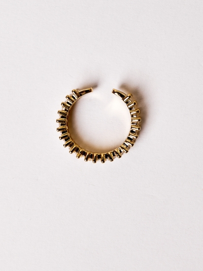 Inel placat cu aur 18K si zirconii baguette