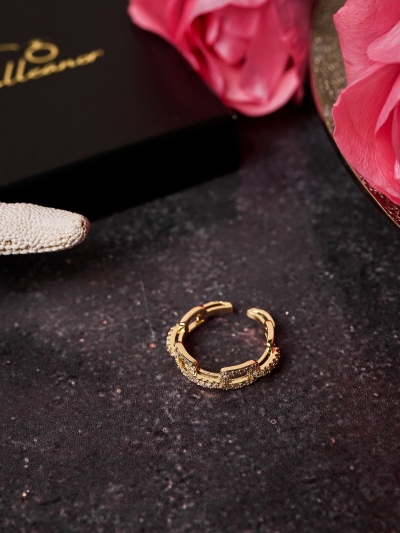 Inel cu zale decorat cu pietre zirconii