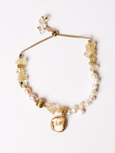Brățară cu perle și citrin