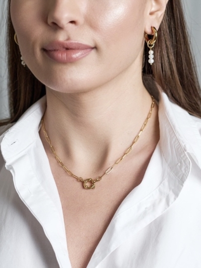 Lanț cu zale placat cu aur 18K