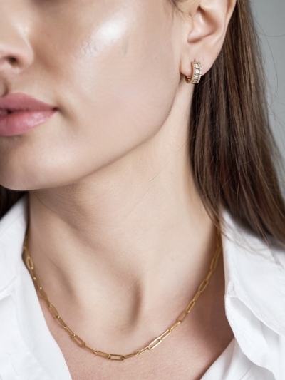 Lanț cu zale placat cu aur 18K