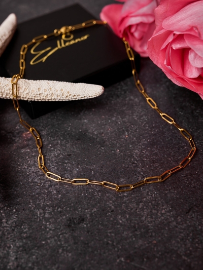 Lanț cu zale placat cu aur 18K