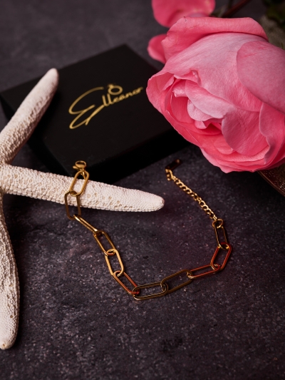 Brățară cu zale mari placată cu aur 18K