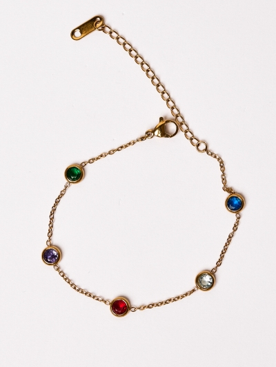 Brățară minimalistă  cu zirconii colorate 