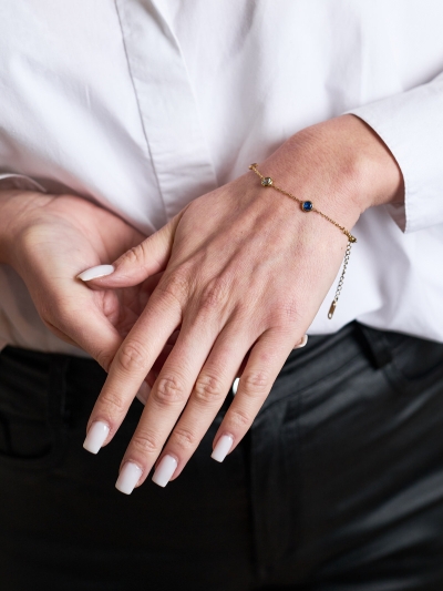 Brățară minimalistă  cu zirconii colorate 