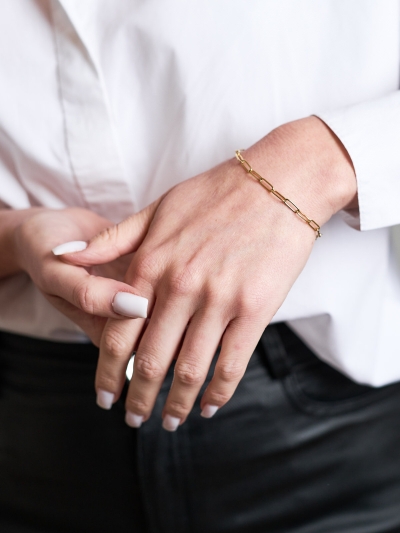 Brățară cu zale mici placată cu aur 18K